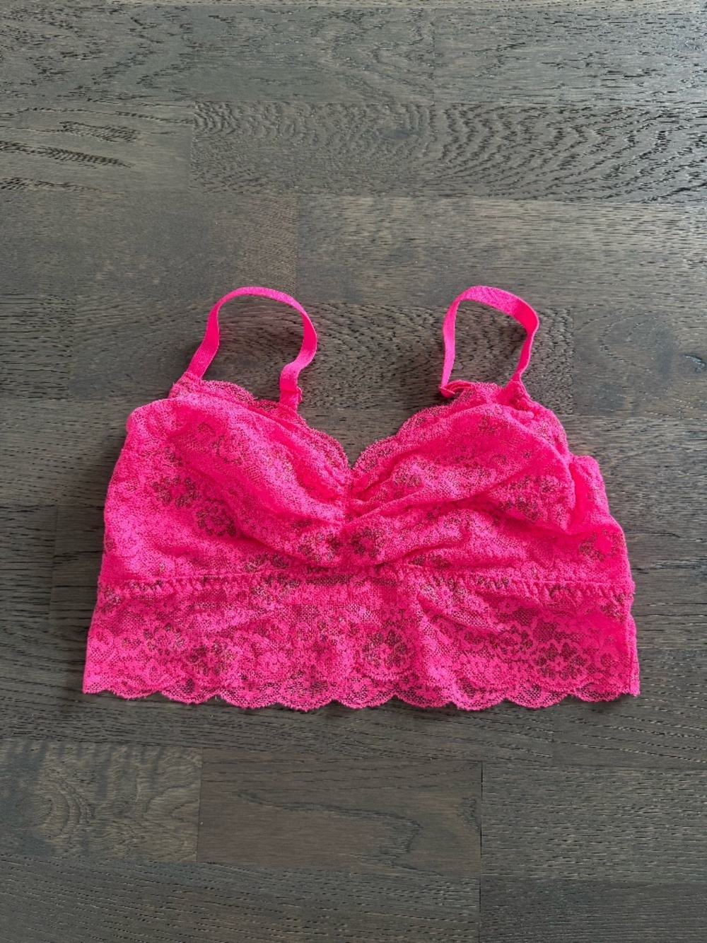 Victoria’s Secret PINK Hot Pink Lace Bralette Small Festival Concert Lingerie